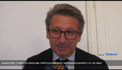 TRIESTE | D'AGOSTINO: 'I CINESI DI COSCO NEL PORTO DI AMBURGO? NON PREOCCUPANTE'