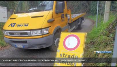 TRIESTE | CAMION FUORI STRADA A MUGGIA: DUE FERITI E UN PALO ABBATTUTO